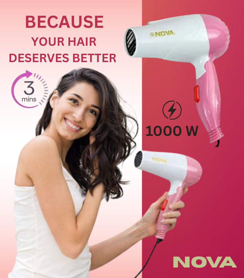 Nova Professional Folding Hair Dryer - 2 Speed Control